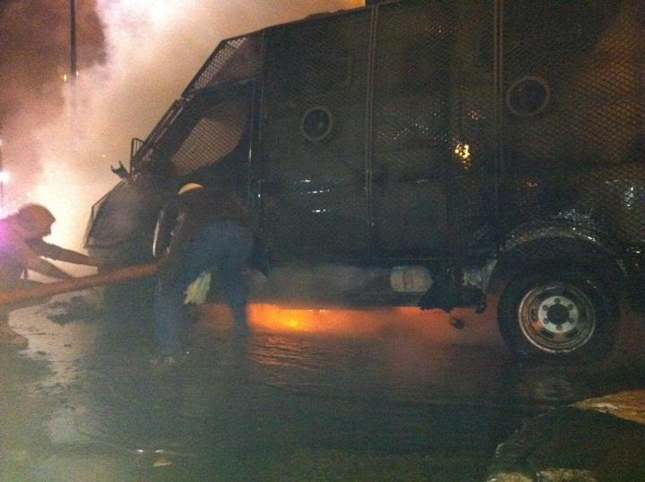 حرق مدرعة للشرطة بـ”العريش” ومصدر أمنى ينفي اختطاف ضابط