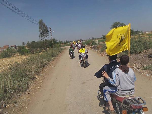 مسيرة بالدراجات البخارية وسلسلة بشرية في “ههيا” بالشرقية