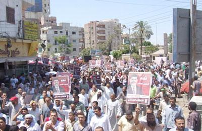 أمن الانقلاب يعتدى على مسيرة بالفشن ببنى سويف