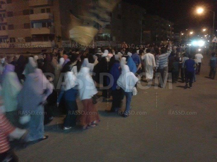 مسيرة ليلية لرافضي الانقلاب بمدينة السادات