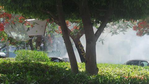 أمن الانقلاب يقتحم جامعة عين شمس ويطلق الغاز والخرطوش