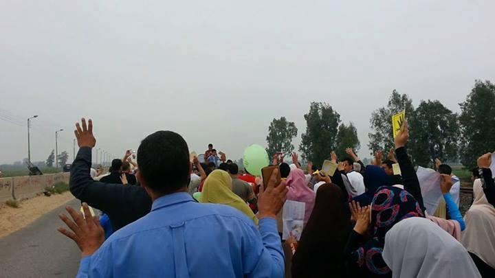 مسيرة حاشدة بـ”سنبخت” بالدقهلية فى ذكرى الانقلاب