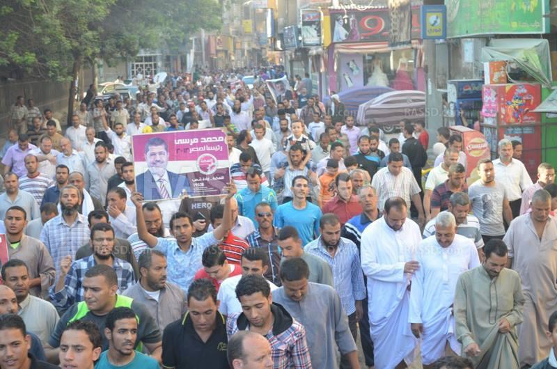 مسيرة حاشدة بالفيوم لرفض الانقلاب العسكرى وتأييد الشرعية