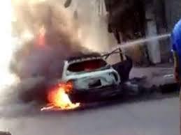 مجهولون يشعلون النيران في سيارة رئيس نادي قضاة المحلة الكبرى