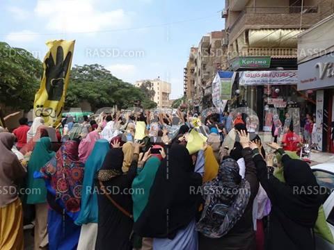 مسيرة حاشدة رافضة للانقلاب وضرب غزة بشبين الكوم