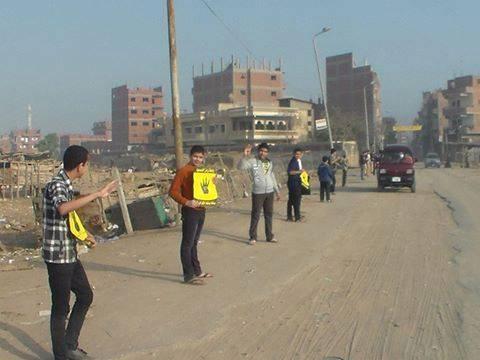 سلسلة بشرية بالنوبارية بالبحيرة تضامنا مع غزة