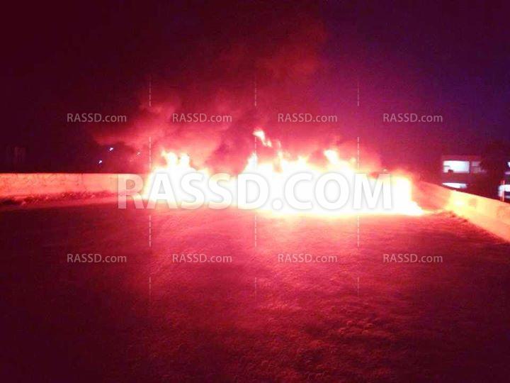 مجهولون يقطعون عدة طرق ببني سويف احتجاجا على ارتفاع الأسعار