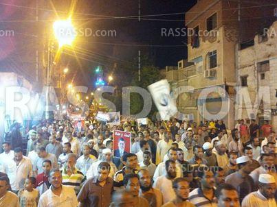 مسيرة حاشدة لمؤيدي مرسي تجوب شوارع قنا