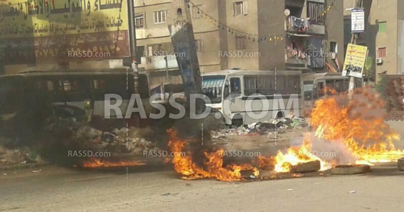 رافضو الانقلاب بـ”القليوبية” يقطعون طريق في “شبرا الخيمة”