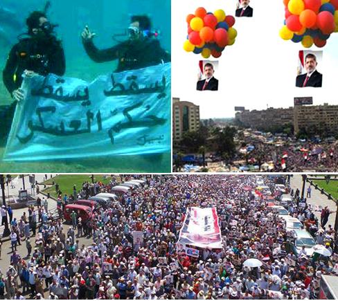 “يسقط يسقط حكم العسكر” في البر والبحر والجو