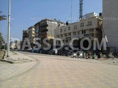 أمن الانقلاب يغلق  الطريق بمحيط قسم ثان دمياط