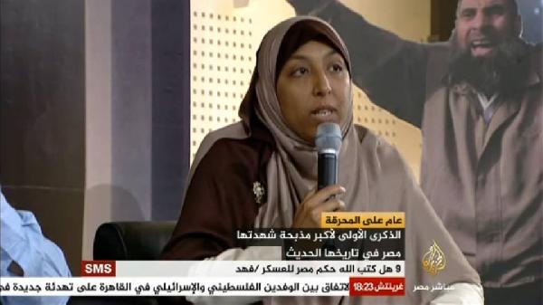 “هبة زكريا”: القناصة استهدفت “حبيبة ومصعب” في مجزرة رابعة