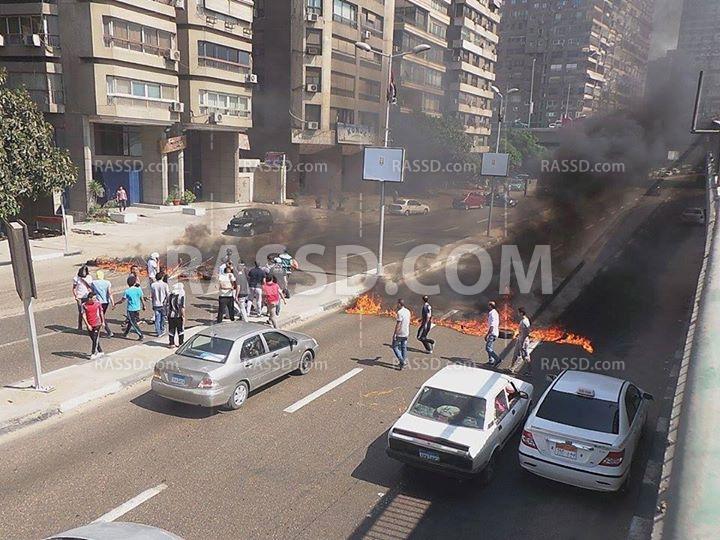 عاجل :مجهولون يقطعون طريق كورنيش بالمعادى