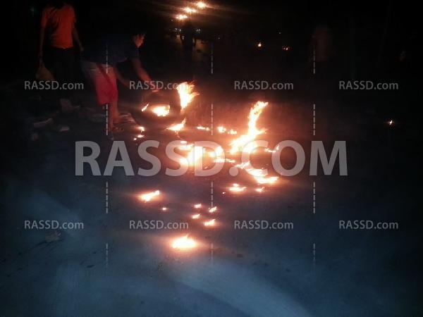 مجهولون يقطعون طريق “الكورنيش” بـ”حلوان”