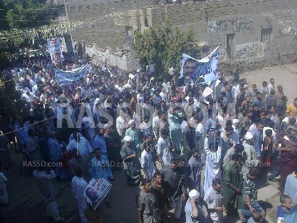 مسيرة بقرية الميمون ببنى سويف تنديدا بمجزرة رابعة