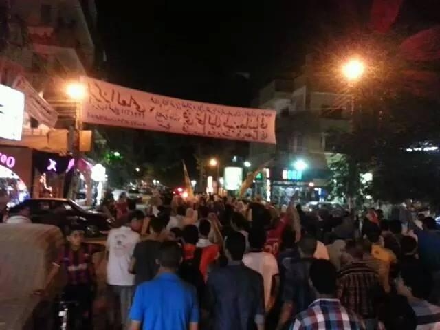 تظاهرة  ليلية لـ”شباب ضد الانقلاب” بـ”بني سويف”