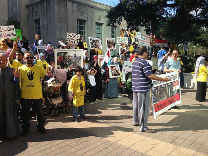 وقفة بولاية بتكساس في أمريكا ضد الانقلاب