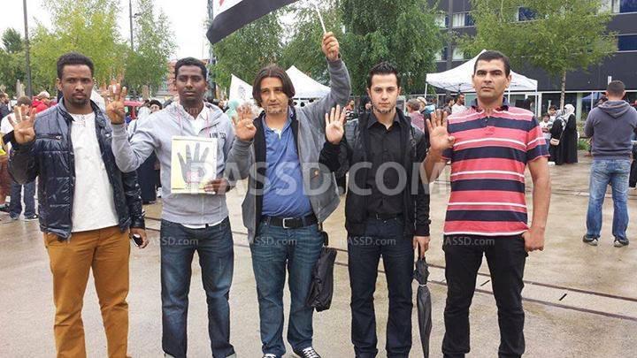 وقفة للمصريين المقميين بسويسرا ضد الانقلاب