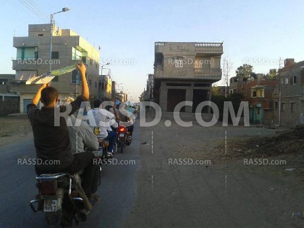 سائقو الدراجات البخارية يتظاهرون ضد الانقلاب في الدقهلية