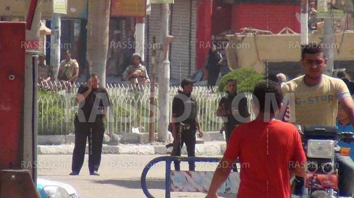 انتشار مكثف للجيش والشرطة بميدان الزراعيين في بنى سويف