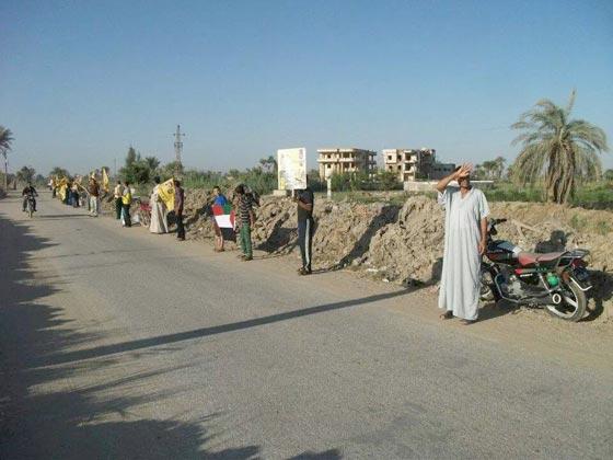 سلسلة بقصر الباسل بالفيوم تنديدا بالانقلاب الدموى