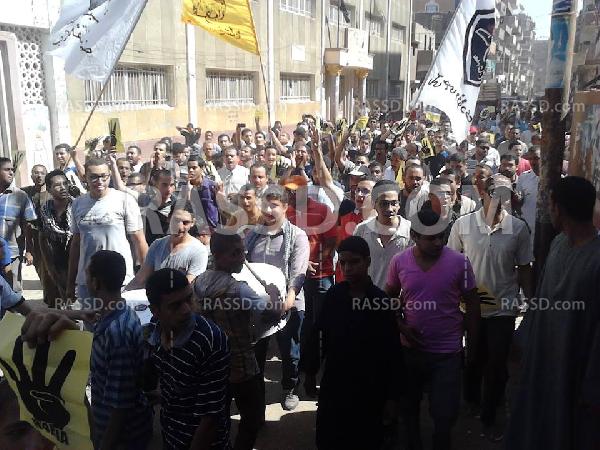 مسيرة لشباب ضد الانقلاب تجوب شوارع جرجا بسوهاج