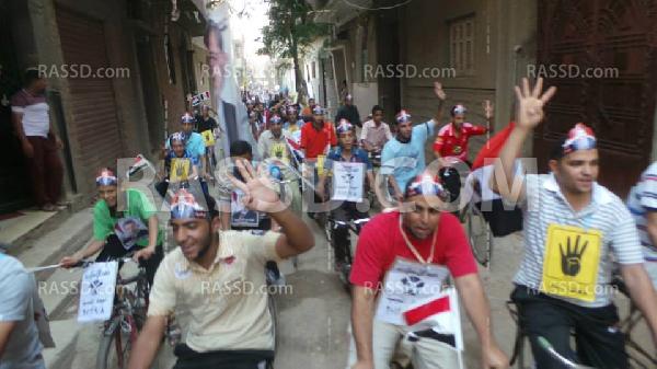 مسيرة بالدراجات النارية في القوصية‬ بأسيوط رفضا للانقلاب