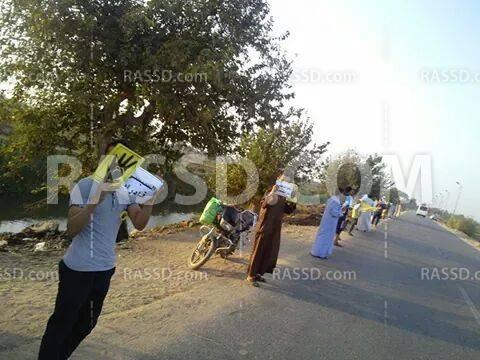 سلسلة بشرية  بـ”المنوفية ” تنديدًا باعتقال المعارضين