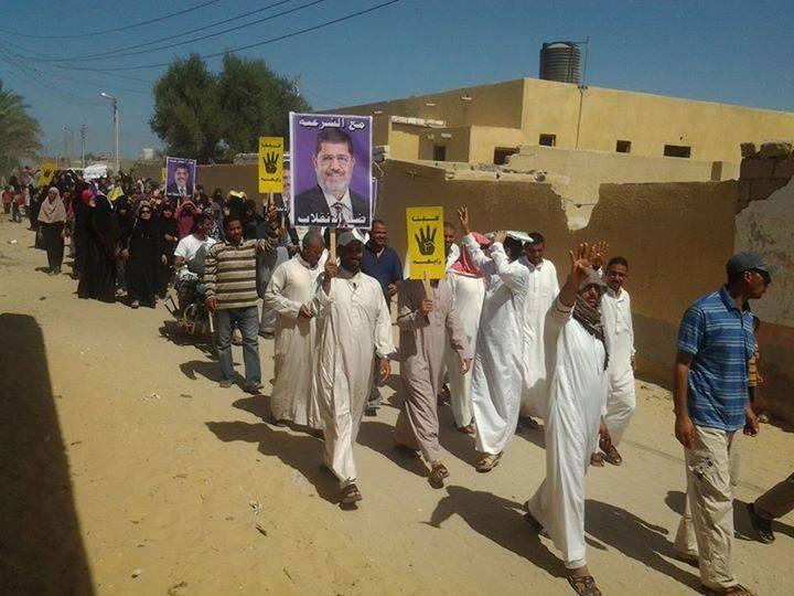 مسيرات حاشدة ببئر العبد بسيناء لرفض الانقلاب