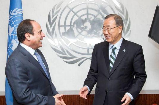 فيديو | “كي مون” يتلعثم في اسم السيسي