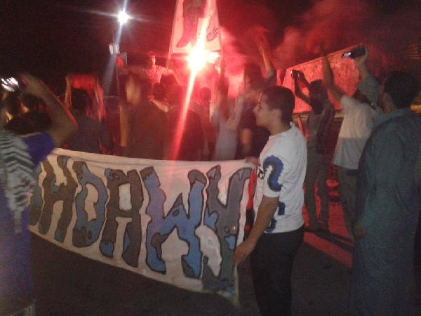 وقفة ضد الانقلاب لـ”ألتراس نهضاوي” بالغربية