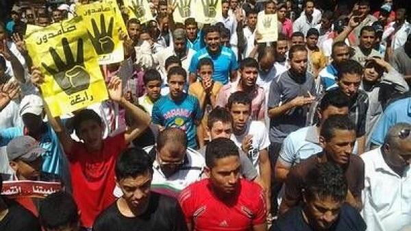 مسيرة بالكونيسة بالجيزة فى أسبوع” الله اكبر عيدنا النصر”