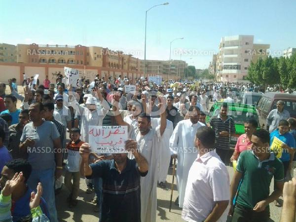 بث مباشر..مسيرة لرافضي الانقلاب بشبين الكوم  والسادات