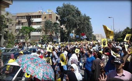 وقفة حاشدة لرافضى الانقلاب بالمعادى ثالث أيام العيد