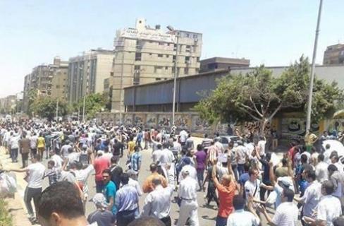 أمن الانقلاب والبلطجية يهاجمون مسيرة حلوان بالغاز المسيل للدموع