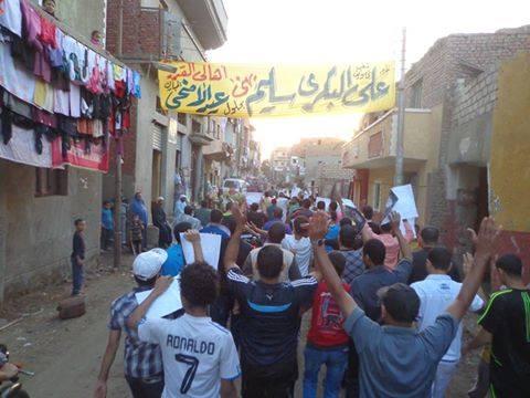 “شباب ضد الانقلاب” يتظاهرون في بني سويف