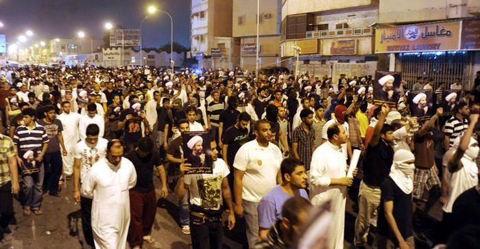 مظاهرة بالسعودية احتجاجًا على أحكام بإعدام ناشطين شيعة