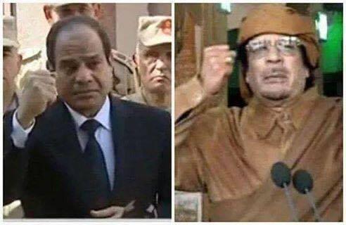 تعليقا على صورة السيسى والقذافى.. نشطاء :  هو هو بغباوته