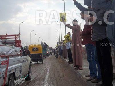 مع الأمطار..سلسلة لرفض الانقلاب بفاقوس في”أسبوع الحرية للشرفاء”