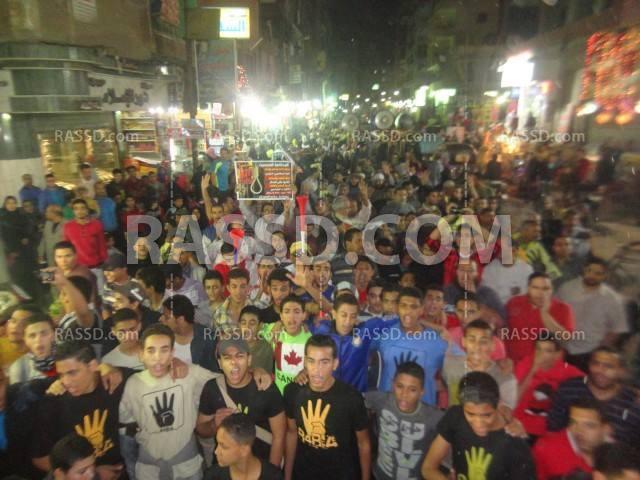 مسيرة رافضة للانقلاب بشبرا الخيمة