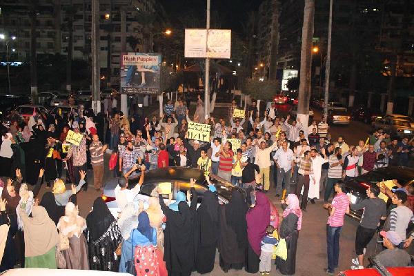 وقفة لشباب ضد الانقلاب في بورسعيد