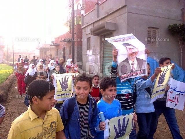 مسيرات طلابية في بداية اليوم الدراسي بالدقهلية