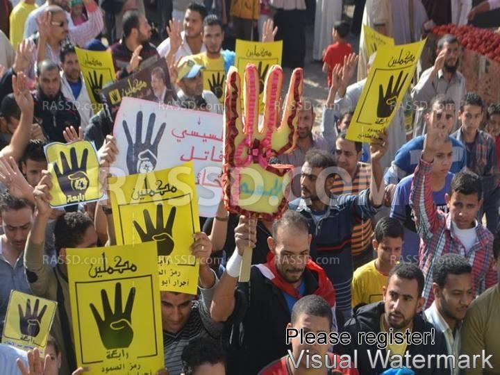 بالصور..مسيرة حاشدة بأبوالمطامير بجمعة “مجزرة القرن”