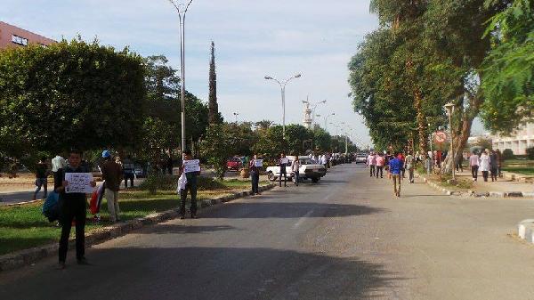 طلاب جامعة المنيا ..لا دراسة تحت حكم العسكر