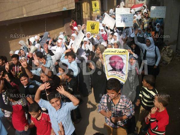 مسيرة طلابية بالفيوم رفضاً للإنقلاب العسكري