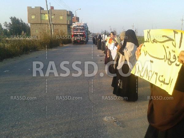 صور| سلسلة بشرية في “الدقهلية” تنديدًا ببراءة المخلوع