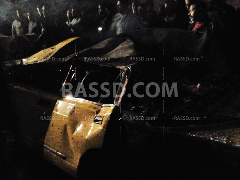 مصرع 4 إثر سقوط سيارة أجرة على تاكسي من أعلى كوبري محرم بك