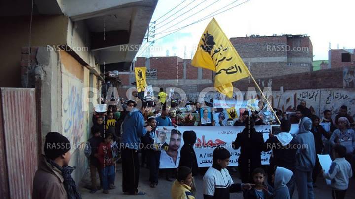 أهالى أكياد بالشرقية ينظمون مسيرات صباحية تحية للشهداء