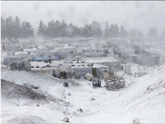 إرتفاع قتلى العاصفة بسوريا وإعلان الشمال منكوبا