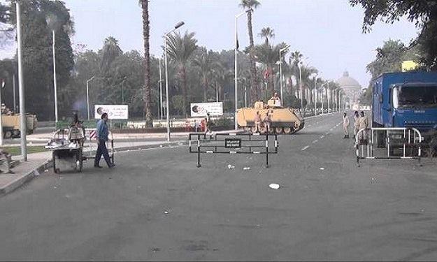 الجيش يغلق ميدان النهضة أمام حركة المرور تحسبا للمظاهرات